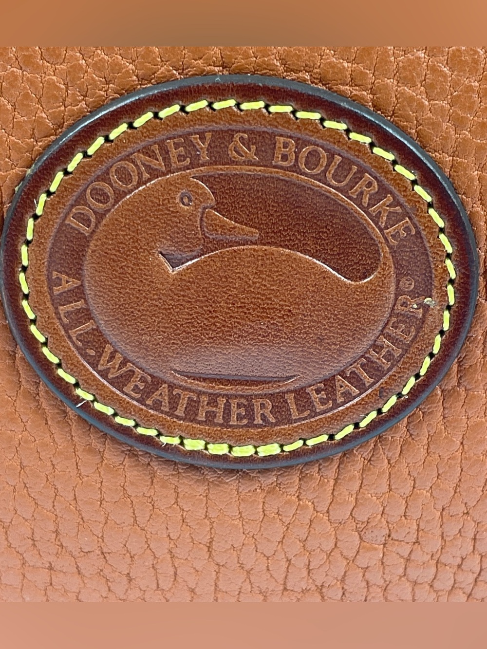 Vtg Dooney & Bourke Tan Leather Crossbody Pocket  Equestrian Bag Model R125 - Picture 16 of 16